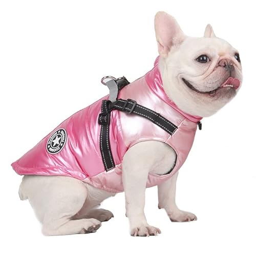 SUYGGCK Hundemantel Verdickte Regenfeste Hundekleidung Reflektiert Warme Haustierkleidung, Die Für Kleine Und Mittlere Hunde Geeignet Ist-Pink,XXL von SUYGGCK