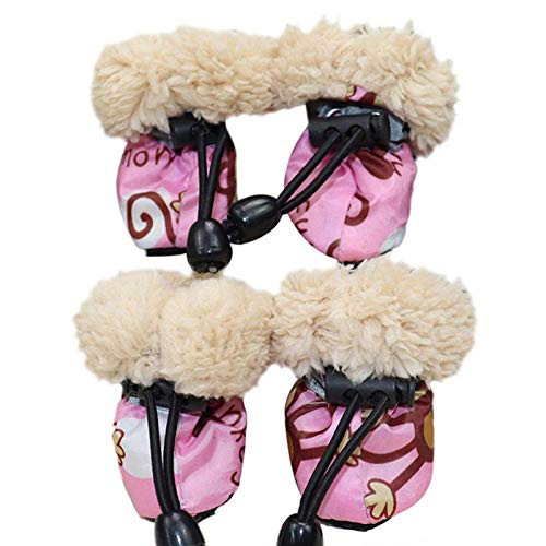 4pcs Winter Thick Warm Pet Hund Schuhe Anti-Rutsch wasserdichte Regen Schnee Stiefel Schuhe für Hündchen Socken Booties Pet Paw Care-A3_1_1 von SUYIN