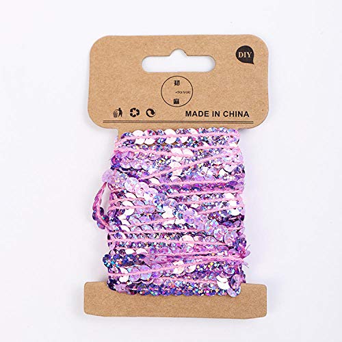 5yards 6mm Pailletten Band Lace Trim Paillettenstoff für Kleid Kleidung Kopfschmuck Brautkleidung Schuhe Nähen Zubehör DIY-lila von SUYIN
