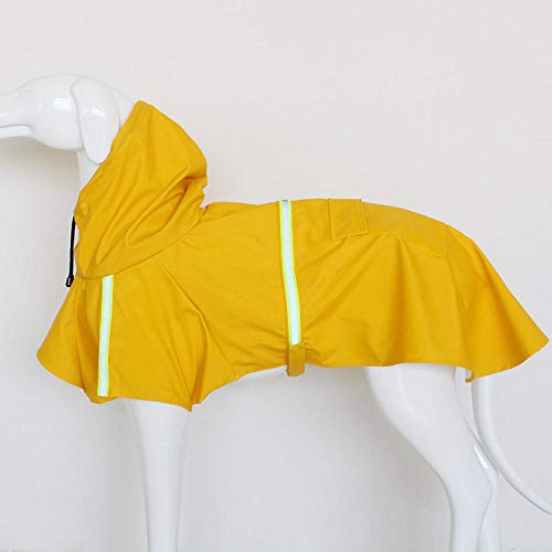 SUYIN Outdoor Großer Hund Regenmantel Wasserdichter Hund Regenmantel Reflektierende Hund Regenjacke Sicherheit Regenbekleidung Labrador Poncho Kleidung-Gelb_4XL von SUYIN