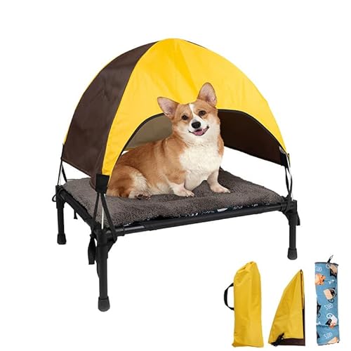 SUYUKU Hundebett mit wasserdichtem Baldachin, tragbar, erhöhtes Hundehaus mit Tragetasche und weichen Matten für Camping, Zuhause, Garten, Outdoor-Aktivitäten (schwarz, Bett + Kissen + Sonnenschirm) SUYUKU Hundebett mit wasserdichtem Baldachin, tragbar, erhöhtes Hundehaus mit Tragetasche und weichen Matten für Camping, Zuhause, Garten, Outdoor-Aktivitäten (schwarz, Bett + Kissen + Sonnenschirm) von SUYUKU
