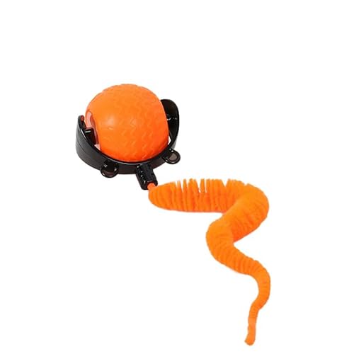 SUYUKU Interaktiver Katzenball 360° Automatisches Spielzeug USB Aufladbar für Katzen und kleine bis mittlere Hunde (Orange) von SUYUKU