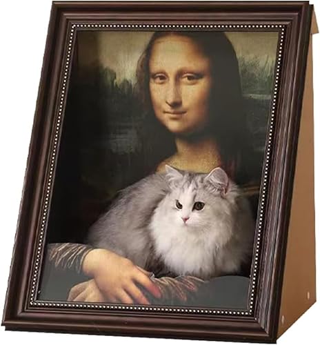 SUYUKU Katzenbett, Mona Lisa, Kratzbett, Ölgemälde, Rahmen, Katzen-Versteck im Vintage-Stil, multifunktional, groß, für Kätzchen, Höhle im Innenbereich (Mona Lisa, 44 x 52 x 35 cm) von SUYUKU