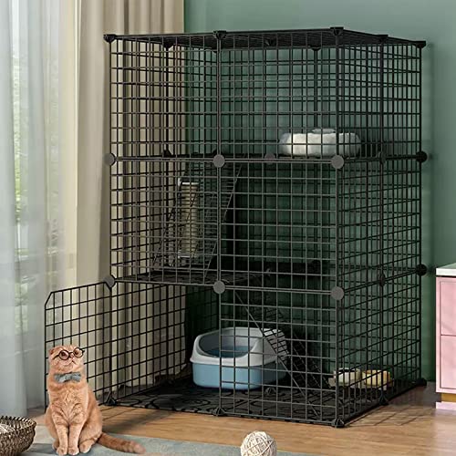 3-stöckiger DIY großer Katzenkäfig für den Innenbereich, Haustier-Laufstall, Katzenkäfigträger, Katzenlaufstall für kleine Tiere, mit Katzentoilette + Katzenhängematte + Katzennest + Katzenleiter 3-stöckiger DIY großer Katzenkäfig für den Innenbereich, Haustier-Laufstall, Katzenkäfigträger, Katzenlaufstall für kleine Tiere, mit Katzentoilette + Katzenhängematte + Katzennest + Katzenleiter von SUuim