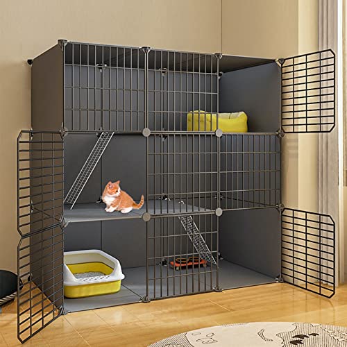 3-stufiger halbgeschlossener Käfig-Innen-DIY-Laufstall, Katzenhaus, Katzengehege, Haustier-Laufstall, verschlüsseltes Netzwerk, mit Katzentoilette + Katzennest + Katzennapf + Katzenkäfig, für 1-3 3-stufiger halbgeschlossener Käfig-Innen-DIY-Laufstall, Katzenhaus, Katzengehege, Haustier-Laufstall, verschlüsseltes Netzwerk, mit Katzentoilette + Katzennest + Katzennapf + Katzenkäfig, für 1-3 von SUuim