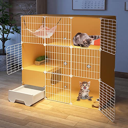 Großes Katzengehege, Katzenkäfigträger, Haustier-Laufstall, Katzenlaufstall für den Innenbereich, Abnehmbarer Metalldraht zum Selbermachen, mit Katzennest, Katzennapf, Katzentoilette, bietet Plat Großes Katzengehege, Katzenkäfigträger, Haustier-Laufstall, Katzenlaufstall für den Innenbereich, Abnehmbarer Metalldraht zum Selbermachen, mit Katzennest, Katzennapf, Katzentoilette, bietet Plat von SUuim