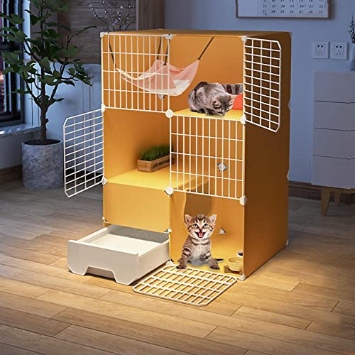 Großes Katzengehege, Katzenkäfigträger, Haustier-Laufstall, Katzenlaufstall für den Innenbereich, Abnehmbarer Metalldraht zum Selbermachen, mit Katzennest, Katzennapf, Katzentoilette, bietet Plat Großes Katzengehege, Katzenkäfigträger, Haustier-Laufstall, Katzenlaufstall für den Innenbereich, Abnehmbarer Metalldraht zum Selbermachen, mit Katzennest, Katzennapf, Katzentoilette, bietet Plat von SUuim