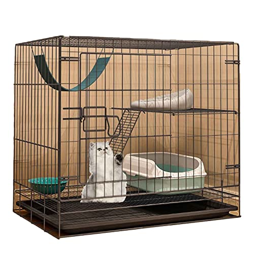 Haustier-Laufstall mit wasserdichtem Boden, Kaninchen-Laufstall, Katzenkäfige für den Innenbereich, groß, mit Katzentoilette, verschlüsseltes Metallmaterial, praktisch und leicht zu reinigen (Grö Haustier-Laufstall mit wasserdichtem Boden, Kaninchen-Laufstall, Katzenkäfige für den Innenbereich, groß, mit Katzentoilette, verschlüsseltes Metallmaterial, praktisch und leicht zu reinigen (Grö von SUuim