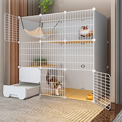 Katzenkäfige für den Innenbereich, groß, Haustier-Laufstall, Abnehmbarer Katzenkäfig aus Metall für Haustiere, mit Katzentoilette, Katzenstreuschaufel, Kletterleiter, Katzenstreu, Futternapf für Katzenkäfige für den Innenbereich, groß, Haustier-Laufstall, Abnehmbarer Katzenkäfig aus Metall für Haustiere, mit Katzentoilette, Katzenstreuschaufel, Kletterleiter, Katzenstreu, Futternapf für von SUuim