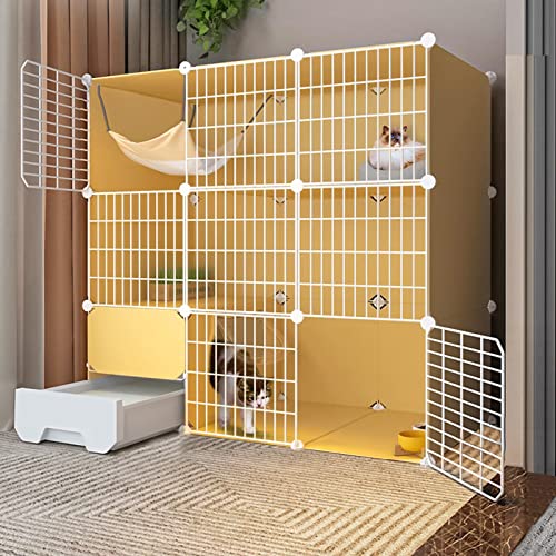 Katzenkäfige für den Innenbereich, groß, Haustier-Laufstall, Abnehmbarer Katzenkäfig aus Metall für Haustiere, mit Katzentoilette, Katzenstreuschaufel, Kletterleiter, Katzenstreu, Futternapf für Katzenkäfige für den Innenbereich, groß, Haustier-Laufstall, Abnehmbarer Katzenkäfig aus Metall für Haustiere, mit Katzentoilette, Katzenstreuschaufel, Kletterleiter, Katzenstreu, Futternapf für von SUuim