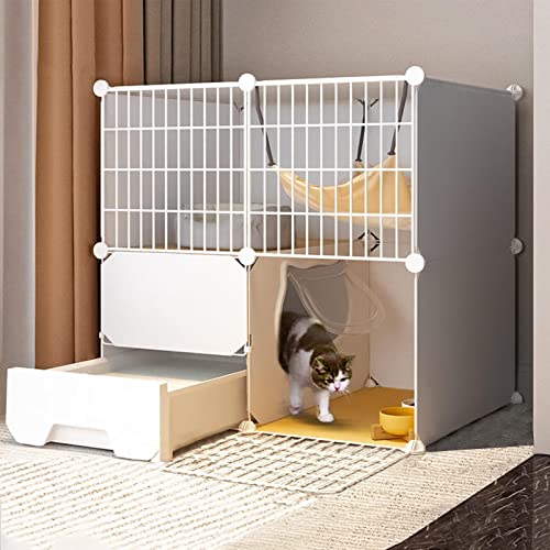 Katzenkäfige für den Innenbereich, groß, Haustier-Laufstall, Abnehmbarer Katzenkäfig aus Metall für Haustiere, mit Katzentoilette, Katzenstreuschaufel, Kletterleiter, Katzenstreu, Futternapf für Katzenkäfige für den Innenbereich, groß, Haustier-Laufstall, Abnehmbarer Katzenkäfig aus Metall für Haustiere, mit Katzentoilette, Katzenstreuschaufel, Kletterleiter, Katzenstreu, Futternapf für von SUuim