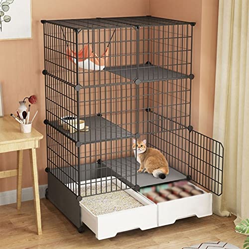 Katzenkäfige für den Innenbereich, große Haustierkiste, Haustier-Laufstall, Katzenlaufstall für kleine Tiere, Katzenhütten für Hauskatzen, mit Leiter + Katzennest + Katzennapf + Hängematte, versc Katzenkäfige für den Innenbereich, große Haustierkiste, Haustier-Laufstall, Katzenlaufstall für kleine Tiere, Katzenhütten für Hauskatzen, mit Leiter + Katzennest + Katzennapf + Hängematte, versc von SUuim