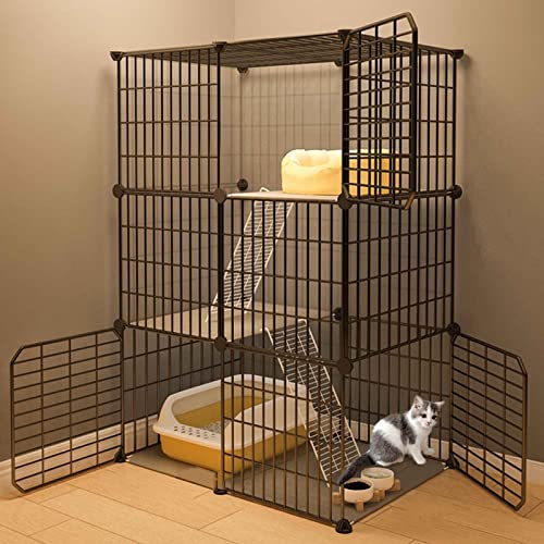 Katzenkäfige für den Innenbereich aus Metall, interaktives Katzenspielzeug für Hauskatzen, Katzenzubehör, verschlüsselter Spalt, Katzenhäuser, Harzfußpolster, Farbe: A, G Katzenkäfige für den Innenbereich aus Metall, interaktives Katzenspielzeug für Hauskatzen, Katzenzubehör, verschlüsselter Spalt, Katzenhäuser, Harzfußpolster, Farbe: A, G von SUuim