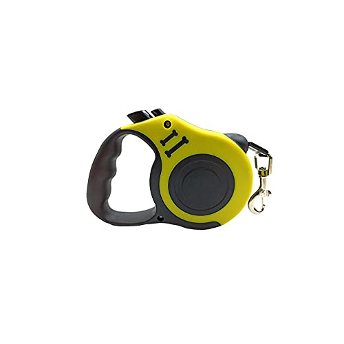 SVAASA Standard Dog Leashes， Automatisches Teleskop-Traktionsseil for Haustiere, Multi-Color optional, mit Rutschfester Griff, mit Metallhaken (Color : Yellow) von SVAASA