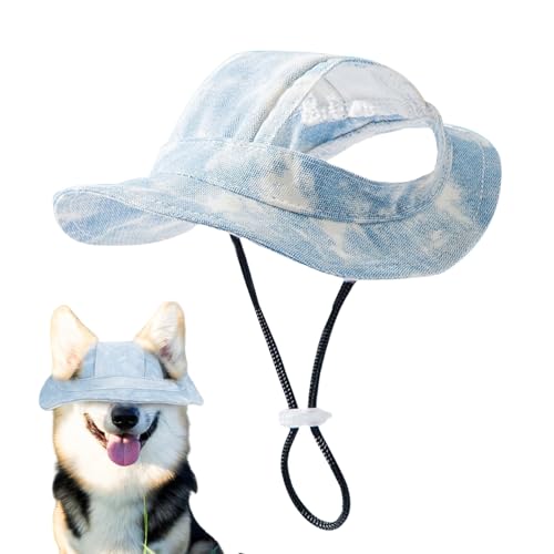 SVCEQZE Hundemit Ohrlöchern, Katzensonnen| Pet Sun Visor - Sun Protection Cat Sunbonnet mit Ohrlöchern atmungsaktives Haustierzubehör für mittelschwere Hunde & Welpe von SVCEQZE