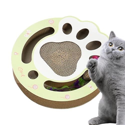 SVCEQZE Katzenkratzplatte, Kratzermatte,Hochleistungskratzer Post | Robustes interaktives lustiges Multi funktionales Federkugelspielzeug für Kätzchen Indoor Play Floor Home Sofa von SVCEQZE