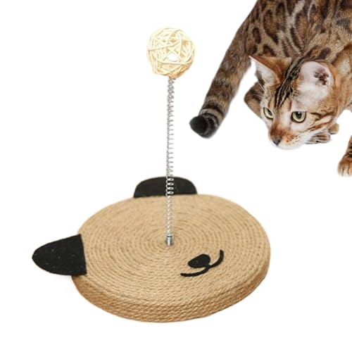 SVCEQZE Kratzbrett für Katzen, interaktives Katzenkopf-Design, Sisal, integrierte Glocke, Möbelschutz, geistige körperliche Übung, Spielzeug für alle Rassen von SVCEQZE