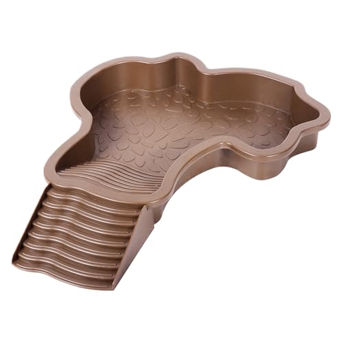 SVCEQZE Reptilien Badewanne, 35 X 28.5 X 4.3 cm Schildkröten Wasserbecken, Schildkröten Badebecken, Schildkröten-Wassernapf Mit Leiter, Reptilien Wasserschale Für Schildkrötens Und Amphibien von SVCEQZE