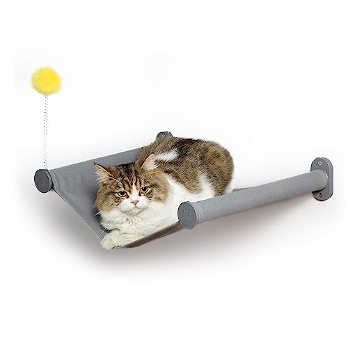 SVD.PET Katzen-Hängematte mit Katzenspielzeug, einfach anzubringendes Katzen-Wandregal mit weichem Polster auf diesem Premium-Kitty-Möbel, modernes Design, unterstützt bis zu 18 kg, Weiß von SVD.PET