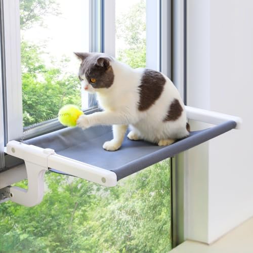 SVD.PET Katzenfenstersitzstange, Katzenhängematte Fenster Meer, Metallrahmen mit weicher Polsterung für große Katzen, einfach zu justieren für Fenster, Nachttische, Schublade und Schrank, ohne Bohren SVD.PET Katzenfenstersitzstange, Katzenhängematte Fenster Meer, Metallrahmen mit weicher Polsterung für große Katzen, einfach zu justieren für Fenster, Nachttische, Schublade und Schrank, ohne Bohren von SVD.PET