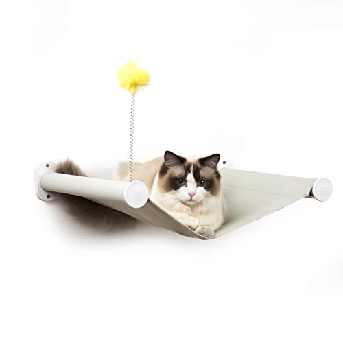 SVD.PET Katzenhängematte zur Wandmontage mit Katzenspielzeug, einfach zu installierendes Katzenwandregal mit weichem Polster auf diesem Premium-Kitty-Möbel, modernes Design, trägt bis zu 18 kg von SVD.PET