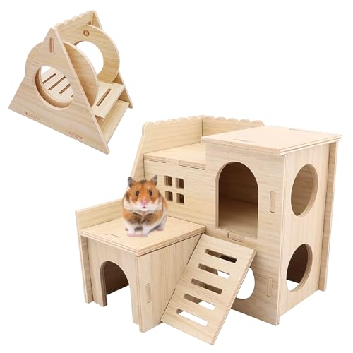 Pet Wooden Toys, 3 in 1 Wooden Hamster Toys with Ladder for Small Animals, Gifts for Hamster von SVICCOOKQ