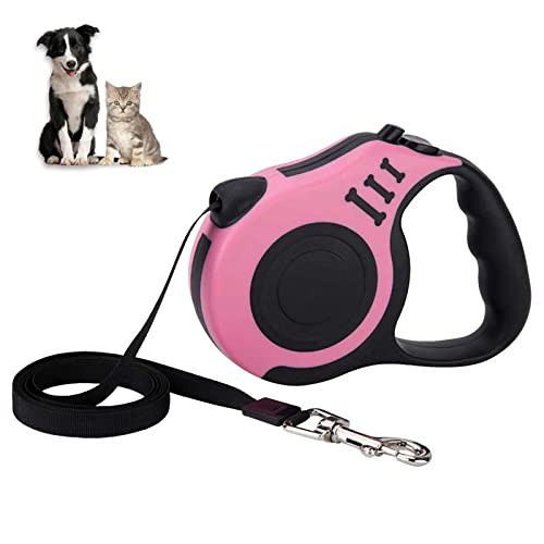 Einziehbare Hundeleine, 3 m einziehbare Hundeleine, mit rutschfestem Griff, für kleine, mittelgroße und große Hunde, Rosa Einziehbare Hundeleine, 3 m einziehbare Hundeleine, mit rutschfestem Griff, für kleine, mittelgroße und große Hunde, Rosa von SVUPUE