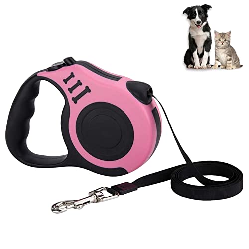 Einziehbare Hundeleine, 5m einziehbare Hundeleine, mit rutschfestem Griff, für kleine, mittelgroße und große Hunde, Rosa Einziehbare Hundeleine, 5m einziehbare Hundeleine, mit rutschfestem Griff, für kleine, mittelgroße und große Hunde, Rosa von SVUPUE