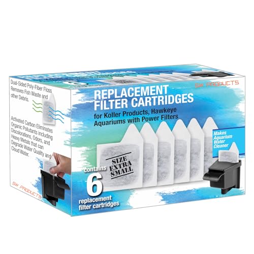 SW PRODUCTS XS 6er-Pack Filterkartuschen Ersatzkartusche für Koller Products Aquarien von SW PRODUCTS