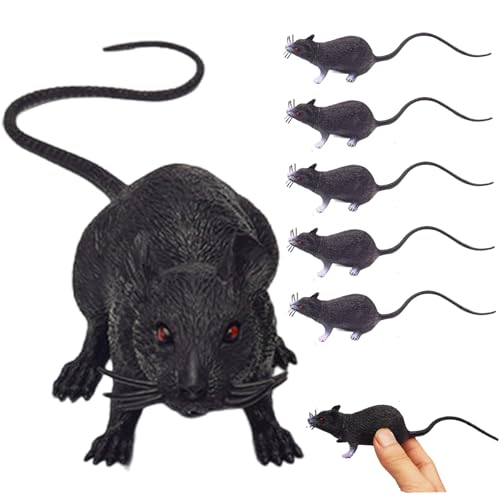 Gefälschte Maus 6pcs 8 Zoll gefälschte Ratte Scary Realistic Maus mit langen Schwanz-Mehrzweck-PVC-Plastikratte für Streichmaterial, Katzenspielzeug, Halloween-Dekorationen, Mäuse, realistisch Gefälschte Maus 6pcs 8 Zoll gefälschte Ratte Scary Realistic Maus mit langen Schwanz-Mehrzweck-PVC-Plastikratte für Streichmaterial, Katzenspielzeug, Halloween-Dekorationen, Mäuse, realistisch von SWEETBIUTI