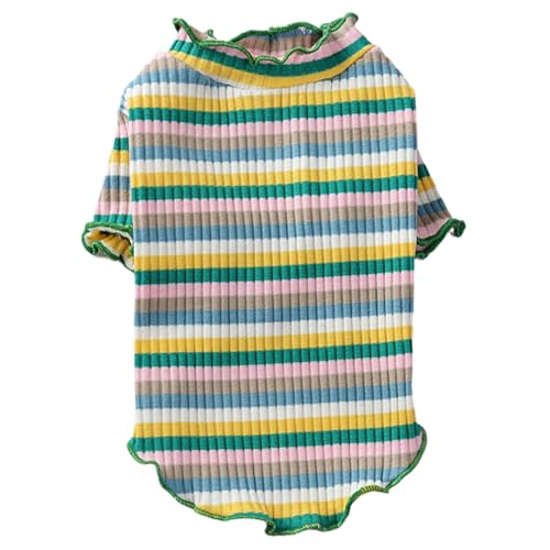 SWEETBIUTI Hundehemd, farbenfrohes Streifen-Hund-T-Shirt, weiche und hautfreundliche Baumwollkleidung, Warmer und entzückender Sweater Dekorative Katzenkleidung, Geschenk für Haustier SWEETBIUTI Hundehemd, farbenfrohes Streifen-Hund-T-Shirt, weiche und hautfreundliche Baumwollkleidung, Warmer und entzückender Sweater Dekorative Katzenkleidung, Geschenk für Haustier von SWEETBIUTI