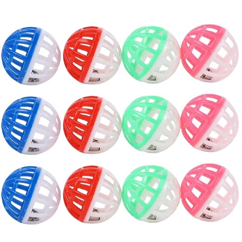 SWEETBIUTI 12 -pcs -Katzenspielzeugkugel mit Glocke, 1, 5 Zoll farbenfrohe Mesh hohl Plastikkatze Bell, Jingle Voice und attraktive Farben Interaktives Spielzeug für Kätzchen SWEETBIUTI 12 -pcs -Katzenspielzeugkugel mit Glocke, 1, 5 Zoll farbenfrohe Mesh hohl Plastikkatze Bell, Jingle Voice und attraktive Farben Interaktives Spielzeug für Kätzchen von SWEETBIUTI