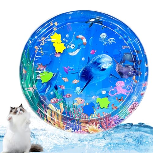 SWEETBIUTI Haustiere Wassermatte Sensorische Spielmatte Runde Katze Play Matte wasserfüllbar & aufblasbare dickende PVC-Matte Interaktive Bauchzeit Wassermatte für Katzen Haustiere Baby, 26 Zoll SWEETBIUTI Haustiere Wassermatte Sensorische Spielmatte Runde Katze Play Matte wasserfüllbar & aufblasbare dickende PVC-Matte Interaktive Bauchzeit Wassermatte für Katzen Haustiere Baby, 26 Zoll von SWEETBIUTI