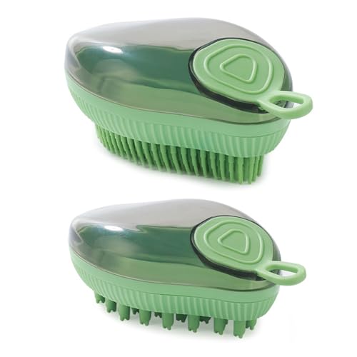 SWEETBIUTI Hundebadpinsel Hund Shampoo Pinsel Nicht rutschfeste Griff Hundwäsche mit Seife Spender Hundebad schrubben tragbar für Lange Kurze haarige Hunde Dusche 2 Stcs Grün grün SWEETBIUTI Hundebadpinsel Hund Shampoo Pinsel Nicht rutschfeste Griff Hundwäsche mit Seife Spender Hundebad schrubben tragbar für Lange Kurze haarige Hunde Dusche 2 Stcs Grün grün von SWEETBIUTI