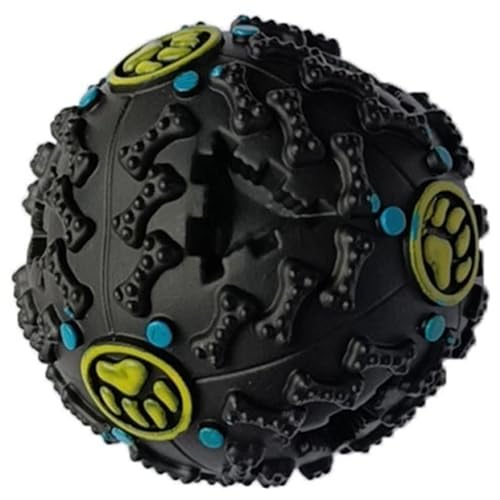 SWEETBIUTI Hundekugeln, 3 Zoll quietschende Vinyl -Hundebällchen für kleine Hunde, Stressabbau und interaktive Spielzeug, Schwarze unzerstörbare Kugel, Geschenke für Hunde, interaktives Spielzeug von SWEETBIUTI