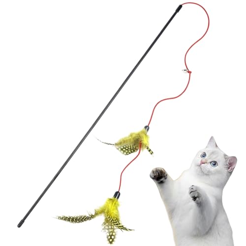 SWEETBIUTI Katzenstab Spielzeug Teaser Zauberstab mit Federn -Ansätzen und Glocken, Katzenspielzeugkätzchen Katzenstab Spielzeug Interaktive Katzenspielzeug für Innenkatzen Übung SWEETBIUTI Katzenstab Spielzeug Teaser Zauberstab mit Federn -Ansätzen und Glocken, Katzenspielzeugkätzchen Katzenstab Spielzeug Interaktive Katzenspielzeug für Innenkatzen Übung von SWEETBIUTI