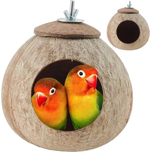 SWEETBIUTI Kokosnusshaut für Vogel, 4, 7-5.3 Natürliches Vogelhaus für Käfig mit 2, 4 Loch, atmungsaktives Feuchtigkeits-Absorbens-Haus für kleine Kokosnussblenden für Käfig, Nest SWEETBIUTI Kokosnusshaut für Vogel, 4, 7-5.3 Natürliches Vogelhaus für Käfig mit 2, 4 Loch, atmungsaktives Feuchtigkeits-Absorbens-Haus für kleine Kokosnussblenden für Käfig, Nest von SWEETBIUTI