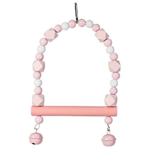 SWEETBIUTI Papagei Schwungbogenformvogel -Schwung Papagei -Spielzeug mit hölzernen Barsch 7x5 Zoll Hummingbird Swing mit Bell Charm Clip Hanges Vogelspielzeug für Vogelkäfigkäfigspielzeuge von SWEETBIUTI
