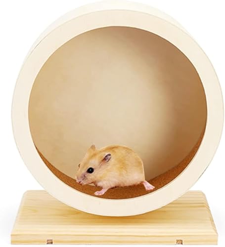 Laufrad aus Holz für Kleintiere, Hamster, Maus, Chinchillas, Igel, Meerschweinchen (S, 15 cm) von SWHCM