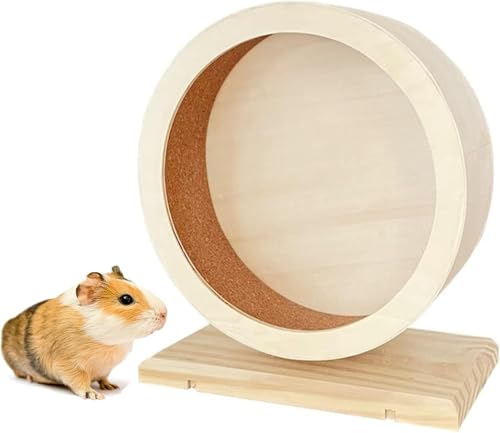 Laufrad aus Holz für kleine Haustiere, Hamster, Maus, Chinchillas, Igel, Meerschweinchen (L, 29 cm) von SWHCM