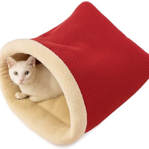 SWIFTSUPPLIES Katzen-Schlafsack – gemütliches Plüsch-Haustierbett für Katzen und kleine Haustiere, 33 x 26 x 4 cm, weiches rot-cremefarbenes Design, maschinenwaschbar, tragbarer Komfort SWIFTSUPPLIES Katzen-Schlafsack – gemütliches Plüsch-Haustierbett für Katzen und kleine Haustiere, 33 x 26 x 4 cm, weiches rot-cremefarbenes Design, maschinenwaschbar, tragbarer Komfort von SWIFTSUPPLIES