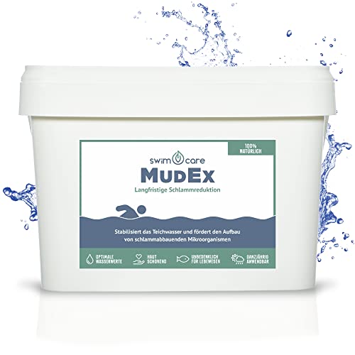 swimcare® MudEx - 22 kg - Langfristige Schlammreduktion im Schwimmteich - Mineralisch und natürlich, unschädlich, schonend - Fördert schlammabbauende Mikroorganismen - Reduziert Teichschlamm und Algen von SWIMCARE