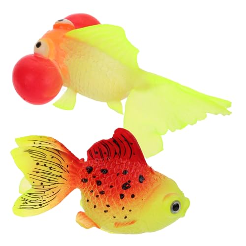 SWOOMEY 2 Stück Leuchtende Goldfische aus flexiblem Material für Aquarium Dekoration Langlebige naturgetreue Kunstfische zur Unterwasser-deko und Kinderparty für Heim-aquarien und von SWOOMEY
