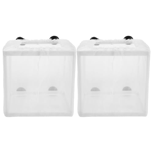 SWOOMEY 2-teilige Fischzuchtbox: Isolierbox für die Zucht von Aquarienfischen, schwimmender Brutkasten mit Netz – Kleiner Trenner für Guppy-Garnelen und Betta von SWOOMEY