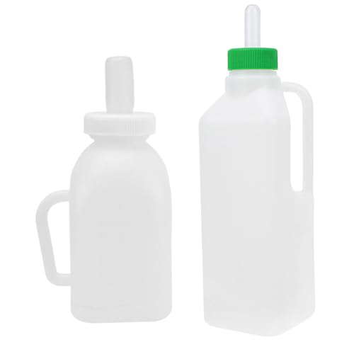 SWOOMEY 2 Stück Multifunktions Kalb und Ziegenflasche Kunststoff Tragbare Fütterungsflasche für Kälber Lämmer und Ziegen Sauger für Einfache Fütterung von SWOOMEY