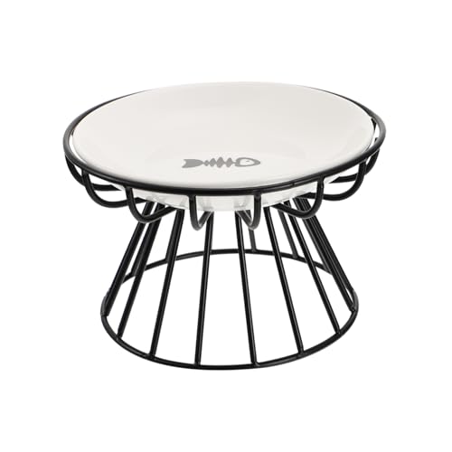 SWOOMEY Erhöhter Katzennapf Set aus Keramik mit Stabilem Eisenständer Futterstation für Katzen und Welpen rutschfest und Ergonomisch für Fressen Teilig Fischknochen Schale Schwarzer SWOOMEY Erhöhter Katzennapf Set aus Keramik mit Stabilem Eisenständer Futterstation für Katzen und Welpen rutschfest und Ergonomisch für Fressen Teilig Fischknochen Schale Schwarzer von SWOOMEY