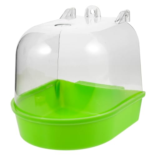 SWOOMEY Vogelbadewanne für Käfig Grün aus Langlebigem Kunststoff mit Glatten Kanten Auslaufsicher Installieren für Wellensittiche Nymphensittiche und Kleine Papageien zum Baden und von SWOOMEY