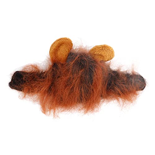 GUPE Pet Lion Kopfbedeckung, Pet Lion Perücke 26 Bis 30 cm Kopfumfang, süß für Katzen (Dunkelbraun) von SWOQ