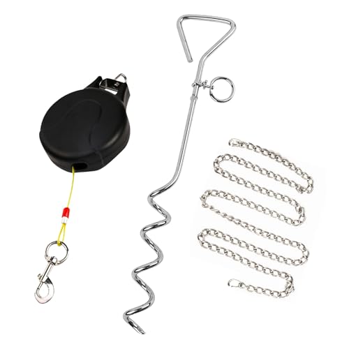 Einziehbare Hundeleine, 9 m, mit Erdspieß und Kette für max. 40,8 kg große Hunde, Haustierbedarf, einziehbare Hundeleine, Spule für Hof, Park, Reisen, Camping Einziehbare Hundeleine, 9 m, mit Erdspieß und Kette für max. 40,8 kg große Hunde, Haustierbedarf, einziehbare Hundeleine, Spule für Hof, Park, Reisen, Camping von SWTHM