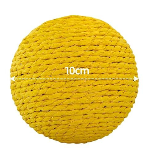 10CM Interaktiver Sisal Katzen Kratzball Tier-Herzen 2er-Pack (Gelb +Braun) von SWZEC